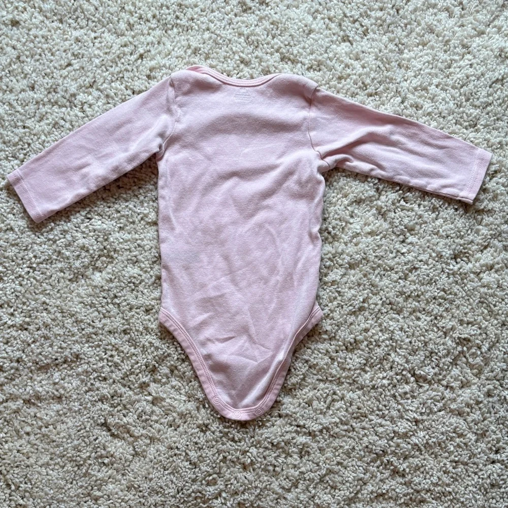 Cabbage Patch Kids Pink Long-Sleeve Baby Onesie Bodysuit Graphic Patch Doll Logo